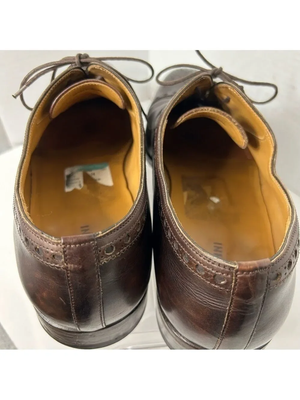 Magnanni Men’s Shoes 14M Brogue Leather Dark Brown Dress Office Business Spain